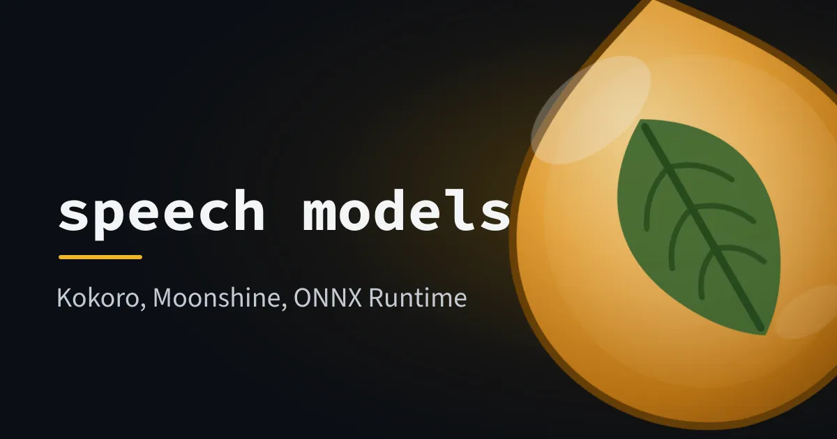 Speech models and runtime: Kokoro and its 64 voices, Moonshine, and ONNX Runtime for the CPU or an NVIDIA card, as Debian packages that the broker brings in with it.